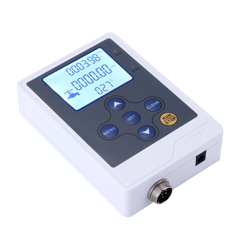 DIGITEN Water Liquid Flow Rate Volume Digital Display Flowmeter Quantitative Controller Counter Liter Gallon
