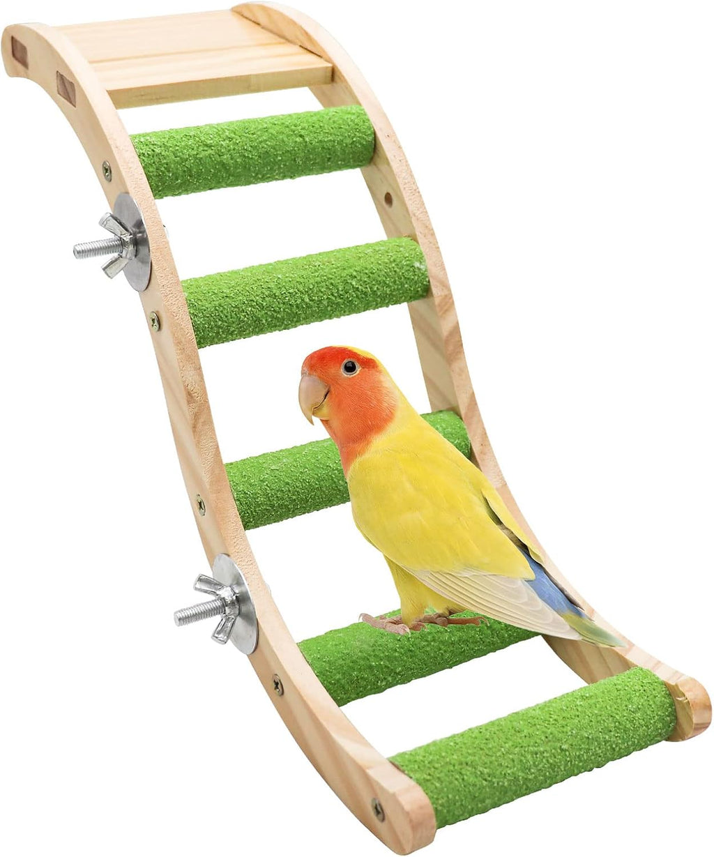 Bird Ladder Bridge, Wooden Pet Parrot Hamster Climbing Ladder Toys, Pet Bird Cage Accessories, Wood Climbing Ladder