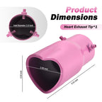Heart Exhaust Tips 2.5 Inlet to 2.8" Outlet for Women