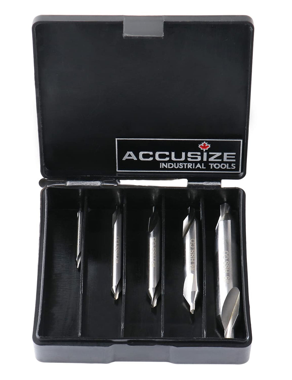 Accusize Center Drill Set, #1-#5, 3/64"-3/16", 5-Pc, M42 Cobalt, 0556-5500
