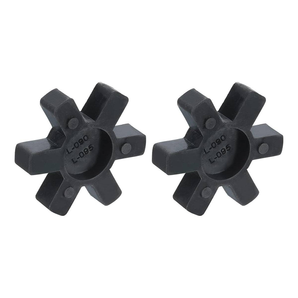 uxcell 2pcs L090/L095 Jaw Coupling Insert, Flexible Solid Type NBR Rubber Jaw Coupling Center Inserts for L Jaw Coupling L-Jaw Coupler Set, Black