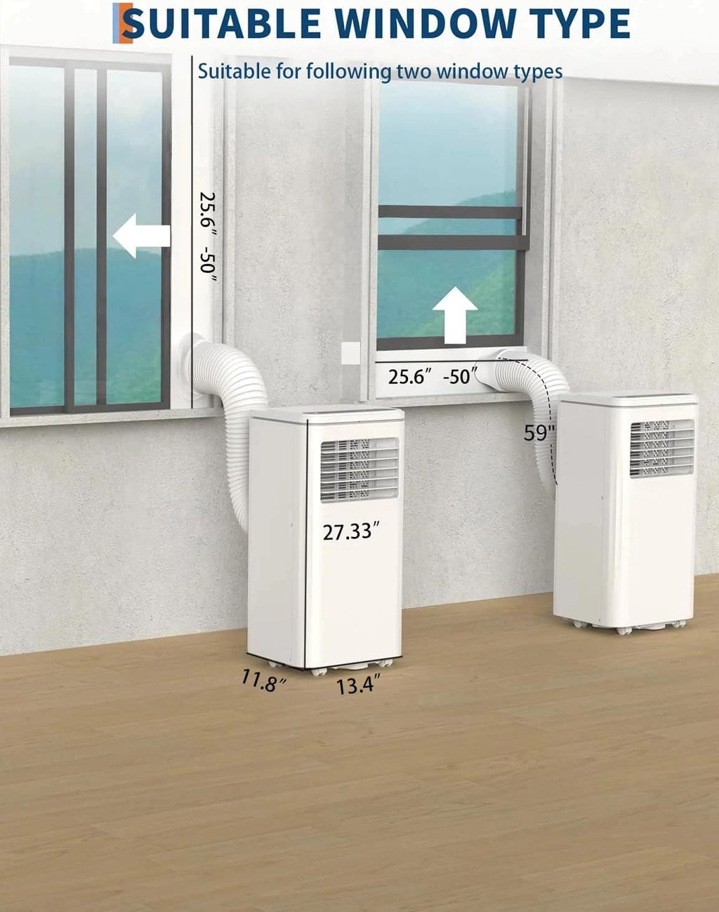 8,000 BTU AC Unit, 3-in-1 Portable Air Conditioner with Cooling, Dehumidifier & Fan for Rooms up to 350 sq.ft, Remote