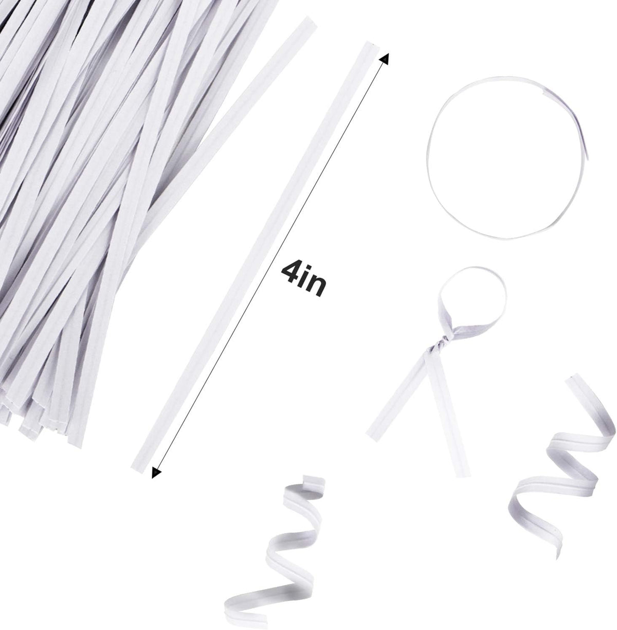1000 Pcs White Paper Twist Ties Reusable Bread Ties, 4 Inch