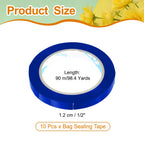 10 Pcs Poly Bag Sealing Tape, 1/2" x 100 Yard, Navy Blue
