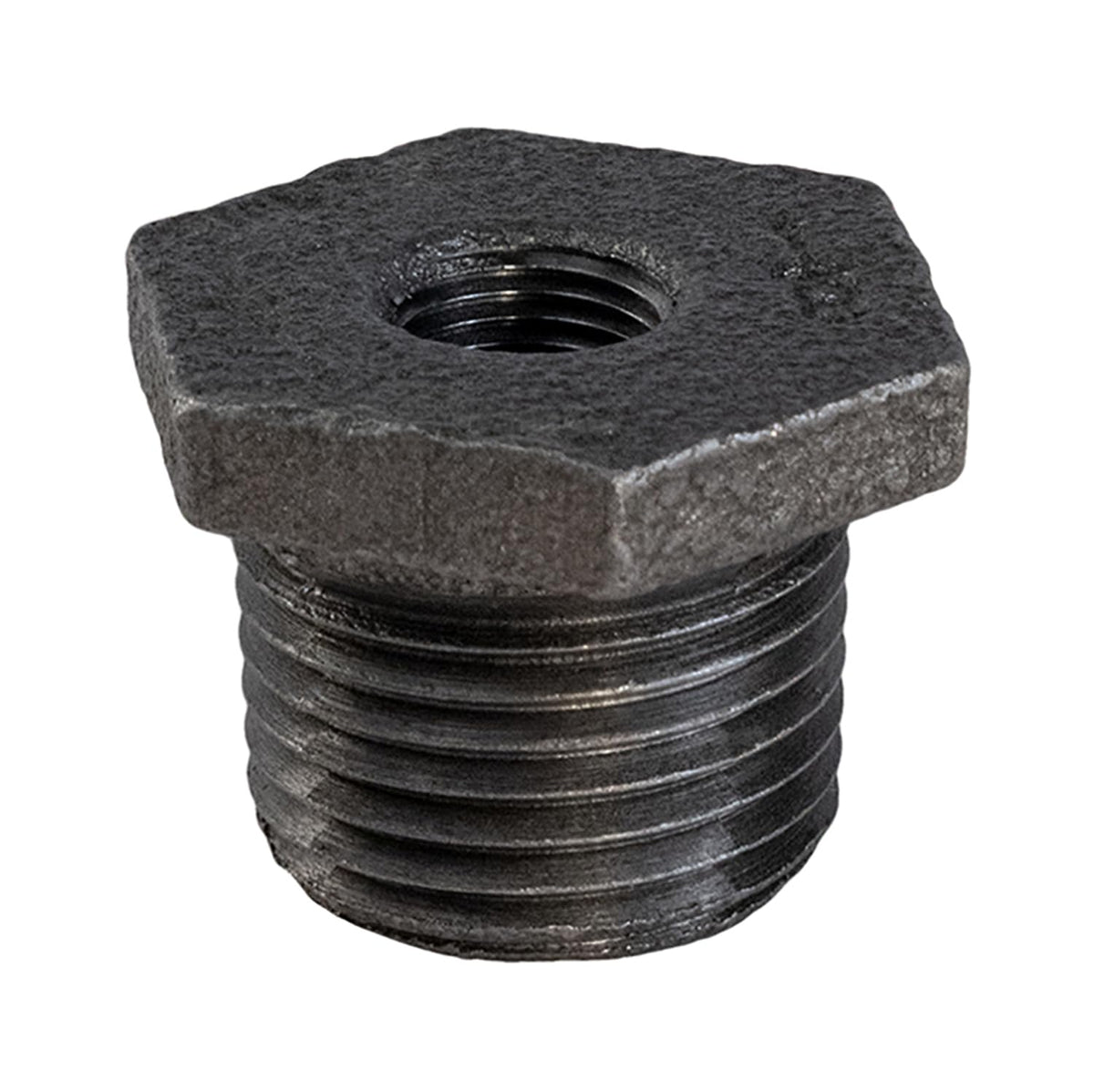 Supply Giant CNCV0565 3/4" x 1/2" Black Malleable Iron Bushing Fitting with Hexagonal Head