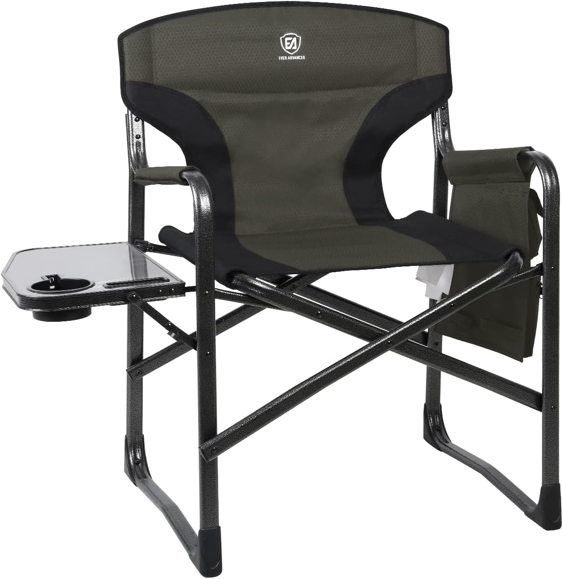 Lightweight Aluminum Director Camping Chair, 350 lb Capacity | 19" Joint-Friendly Seat for Easy Standing with Side