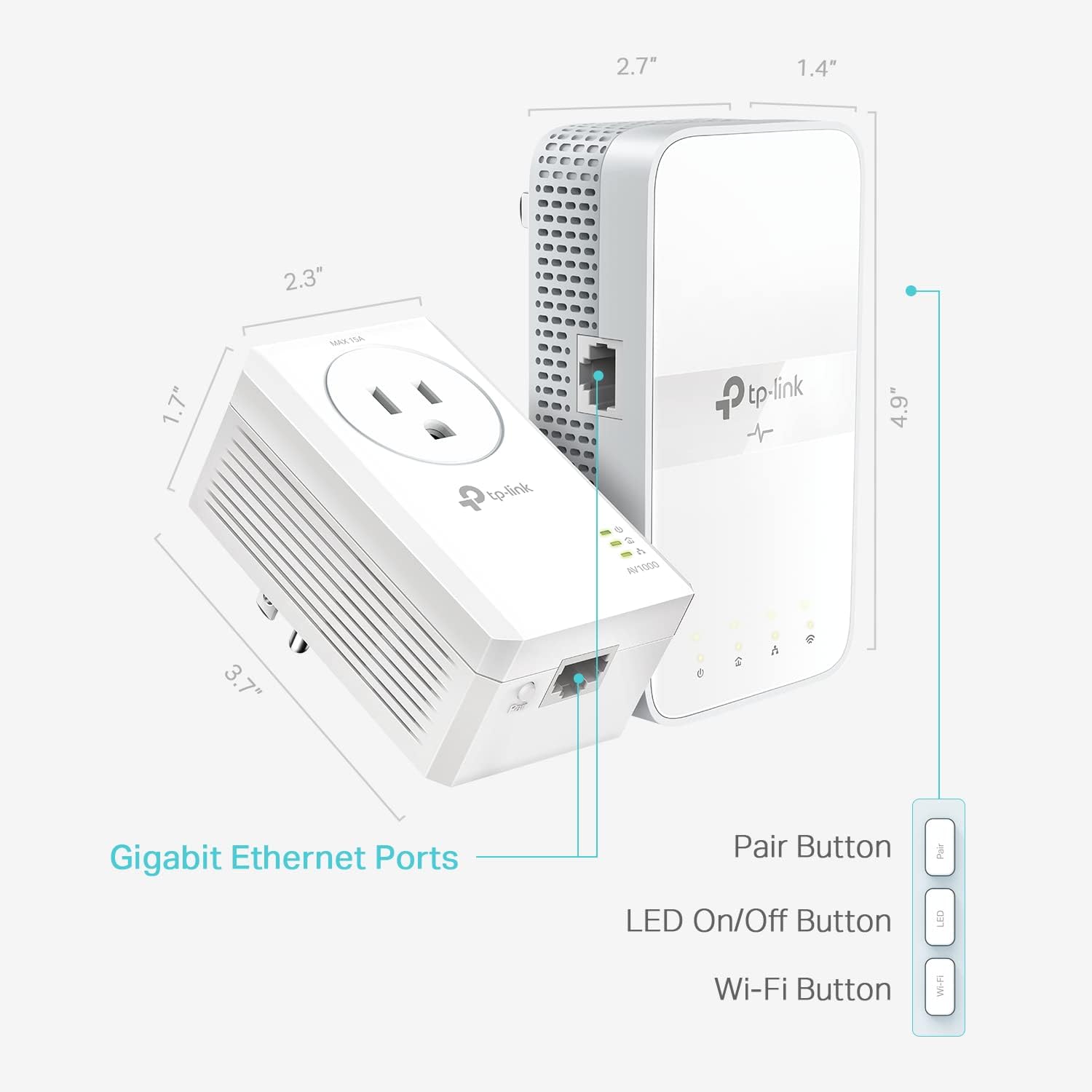 AV1000 Powerline Ethernet Adapter WiFi Extender Kit, Passthrough | Includes AV1000 Powerline Adapter and AC1200 Dual