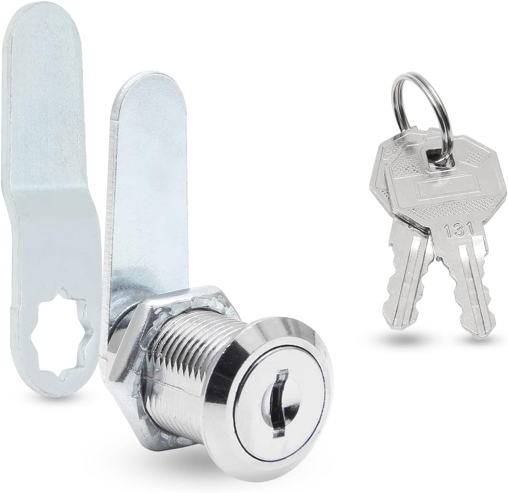 6 Pack Cabinet Cam Locks Keyed Alike, 1" (25mm) Cam Lock Set | Camlock, Tumbler Locks for Cabinets Drawers Mailbox
