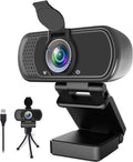 1080P Webcam with Microphone, USB Web HD Camera for PC, Laptop&Mac | 110° Wide Angle Computer Webcam with Privacy