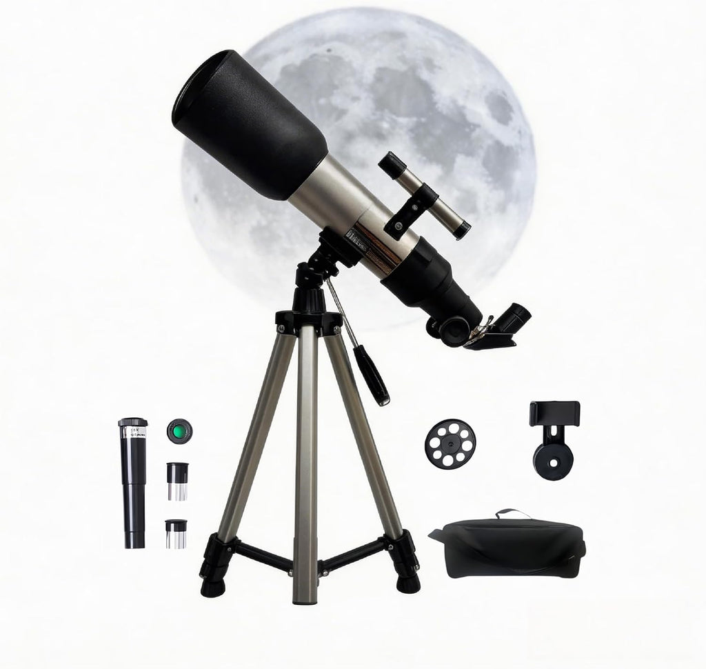 Telescope for Adults, 70mm Aperture 400mm Refractor Telescope for Astronomy Beginners with AZ Mount, Phone Adapter