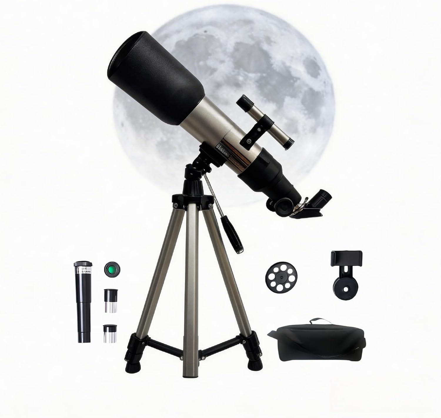 Telescope for Adults, 70mm Aperture 400mm Refractor Telescope for Astronomy Beginners with AZ Mount, Phone Adapter