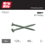 Exterior Screws - Safe for Use in Treated Lumber - #2 Phillips Bugle Head - Coarse Thread Deck Screws - PrimeGuard