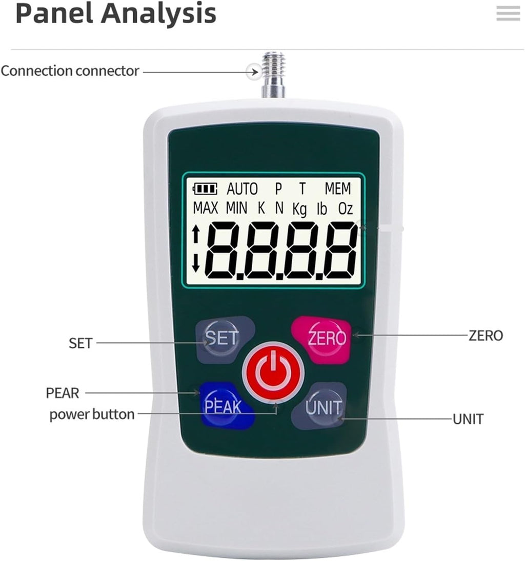 Digital Force Gauge, Digital Force Gauge Spring Push Pull High Precision Measuring Instrument Sensor Dynamometer,2