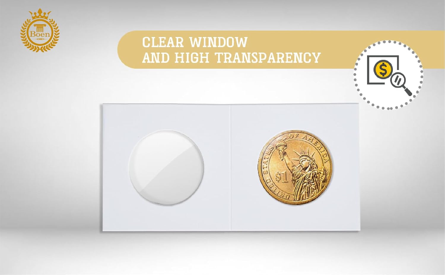 40mm Coin Flips 1000 Pcs 2x2 Cardboard Holders for Large Dollar | Precision die-cut from non-PVC virgin wood pulp