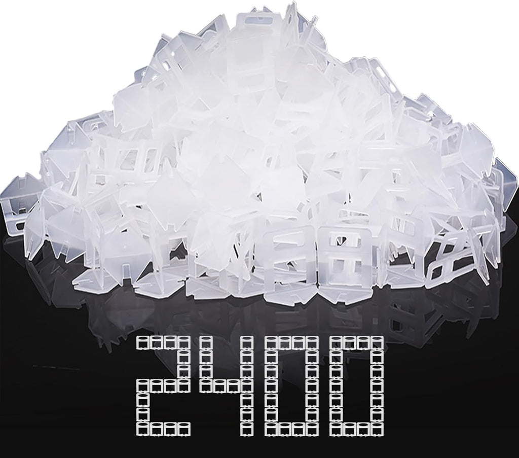 Tile Spacers 2400 Pcs Tile Clips, Tile Leveling System Clips 1/8 Inch | Tile Leveling Clips for Floor Wall