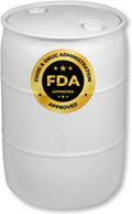 55 Gallon Water Storage Barrel, BPA Free, Emergency Water Supply - Eco Friendly - Made in USA (WHITE)