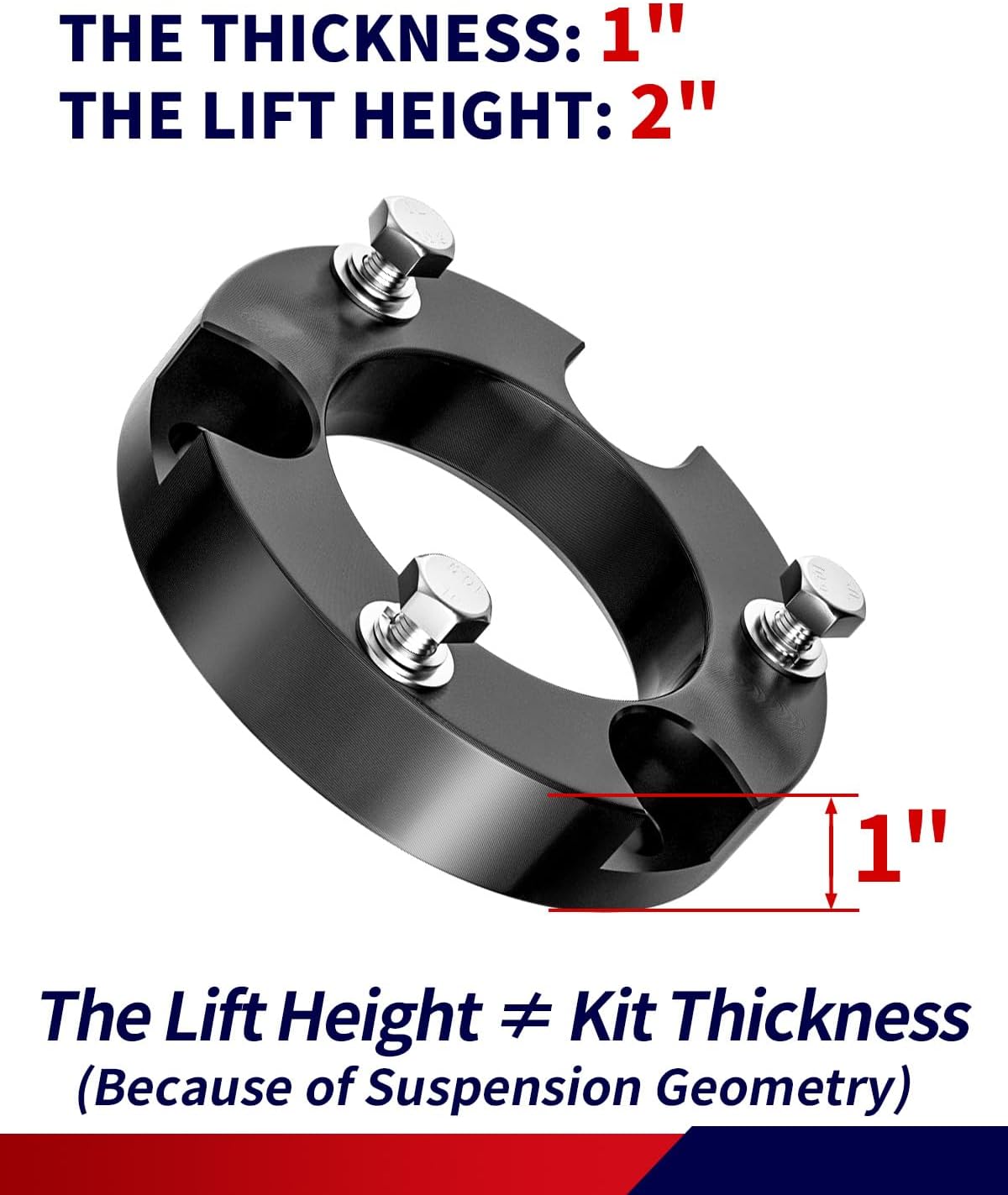 FLYCLE 2 inch Leveling Kits for 2005-2023 Tacoma, 2003-2023 4Runner, 2007-2015 FJ Curiser, Front Strut Spacers 2'' Lift Kit Compatible with Tacoma 4Runner FJ Curiser