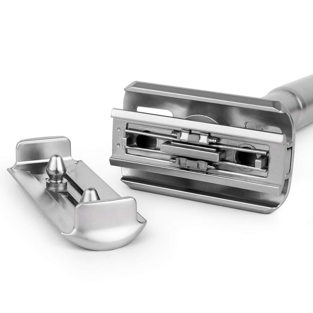 Adjustable Double Edge Classic Safety Razor (1 Razor & 5 pcs Titanium Coated Blades)