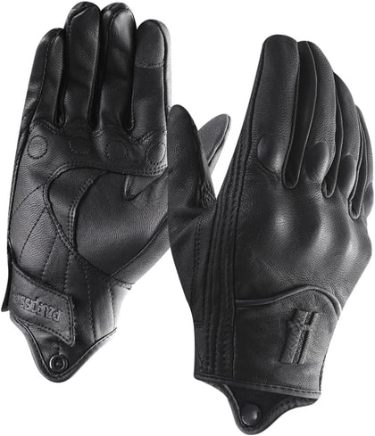 Mens Winter Warm Leather Motorcycle Gloves with Touchscreen GM041US