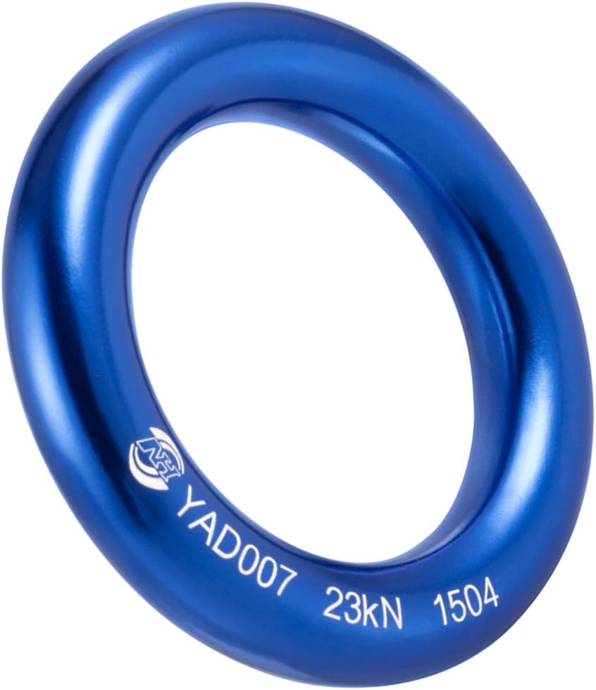 Aluminum Rappel Ring, Climb Perfect Tension Aluminum Alloy O-Ring, 23KN Rappel Rings for Rock Climbing Arborist and
