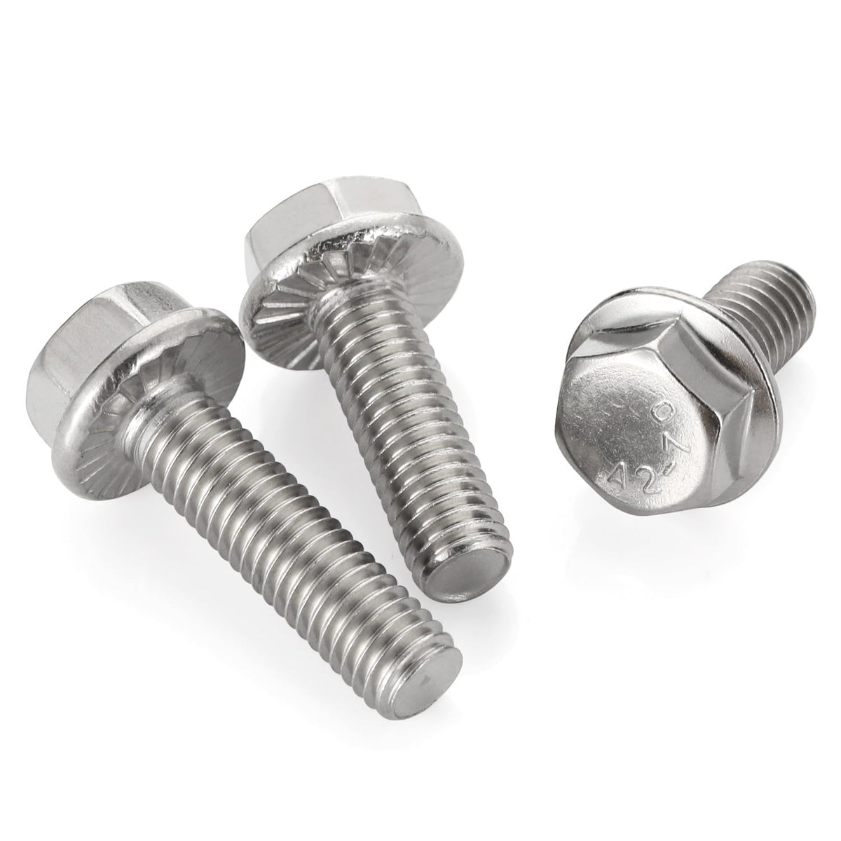 3/8-16 x 2 Flange Hex Head Bolts, Stainless Steel 304, Fully Threaded, 10 PCS