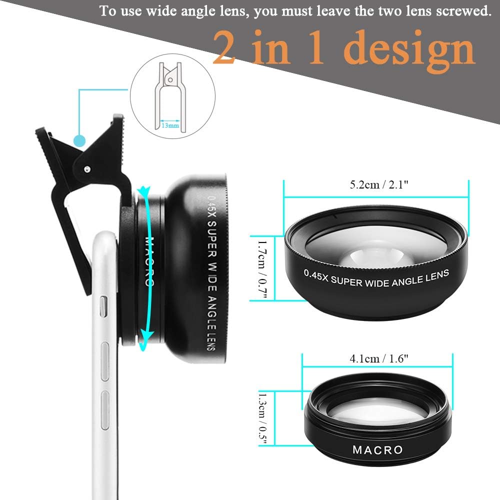 Phone Camera Lens, Professional Attachment Universal Clip on Cell Phone Photography Camera Attachable Mobile Extra