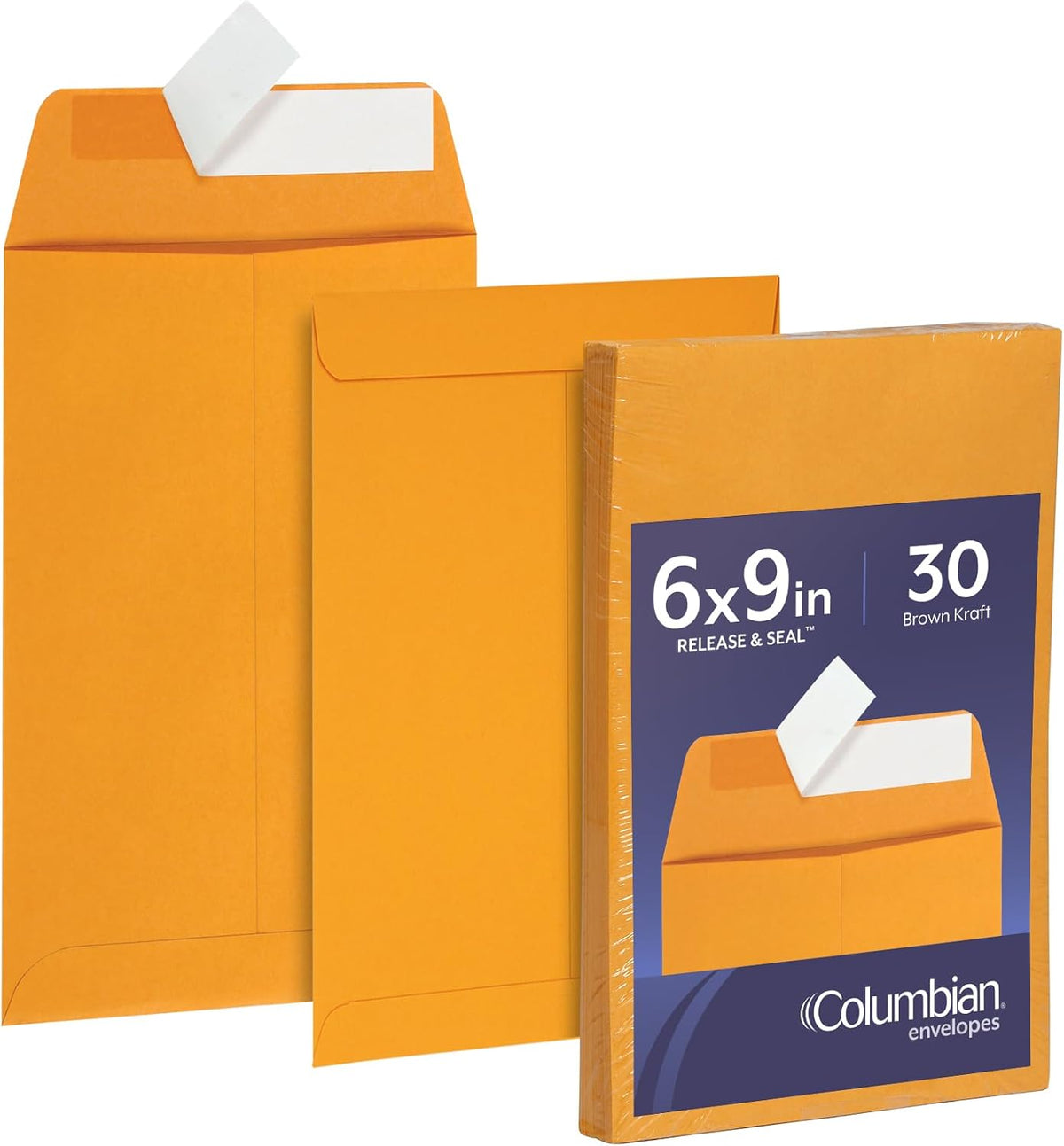 6 x 9 Catalog Envelopes with Self Seal Closure, 28 lb Brown Kraft, for Mailing Small Paper, Photos & Greeting Cards