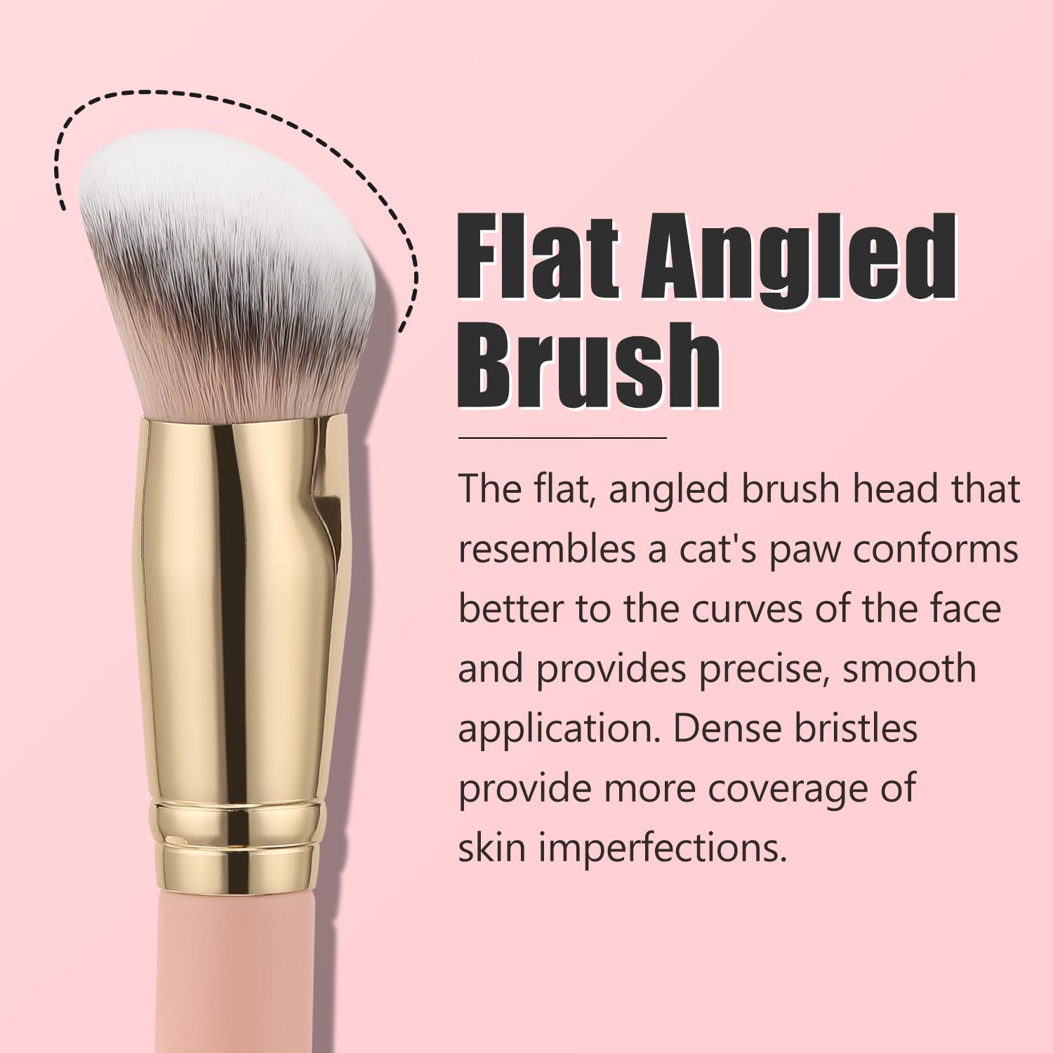 3Pcs Foundation Concealer Highlight Brush, Cat Paw Under Eye Brush | Large buffs foundation, blends contours, sweeps