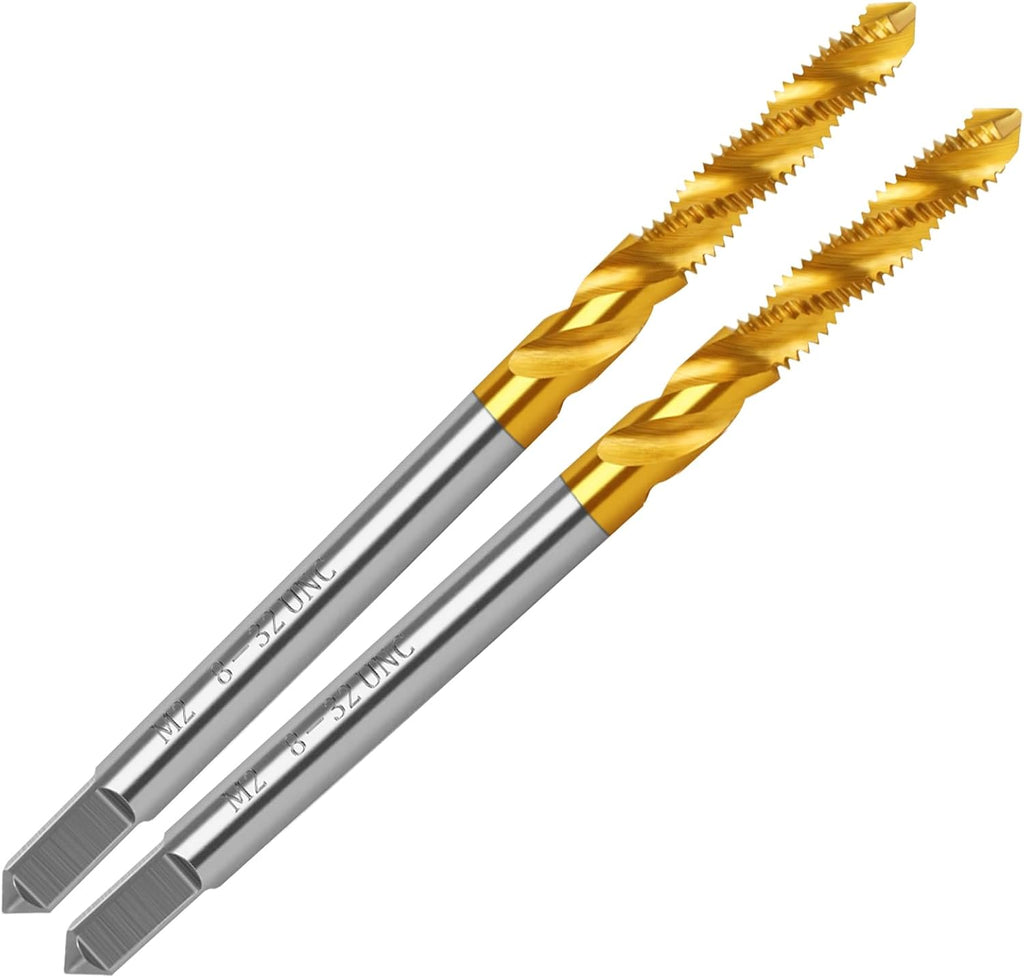 2Pcs 8-32 UNC Spiral Flute Thread Tap,Thread Milling Tap for Metal