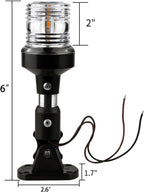 marinexplore Boat Stern Light 6''，White LED Anchor Light,Bimini Top Lights