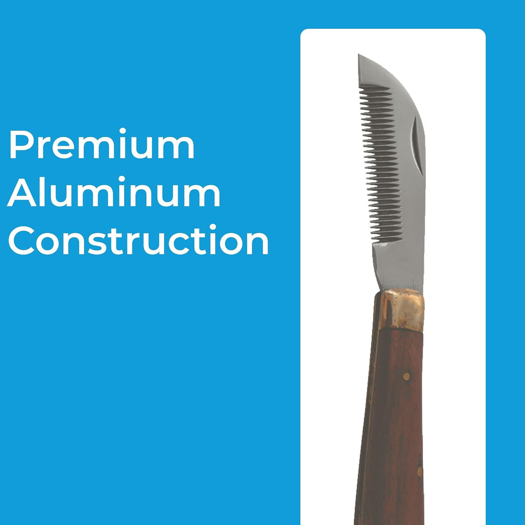 Mane & Tail Comb for Horses – Heavy-Duty, Ergonomic Design with Fold-Up Thinning Comb for Easy Carry & Wooden Handle