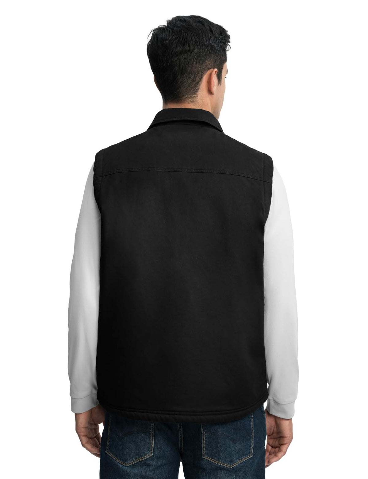 Men's Winter Casual Vest Sherpa Fleece lined Warm Lightweight Black M