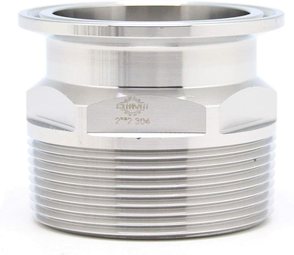 QiiMii 2" Tri Clamp Adapter to 2" MNPT Thread Ferrule Hexagonal Sanitary Pipe Fitting