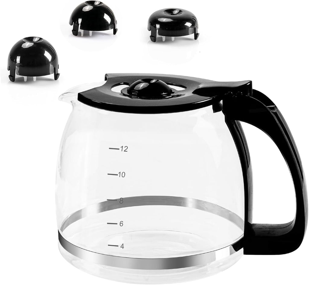 12-Cup Glass Coffee Carafe for Drip Coffee Makers,1.8L Universal Carafe Pot