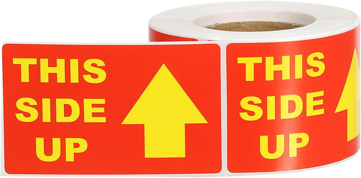 Fragile Stickers 3x1.8 Inch Side Up Warning Adhesive Red 300 Pieces