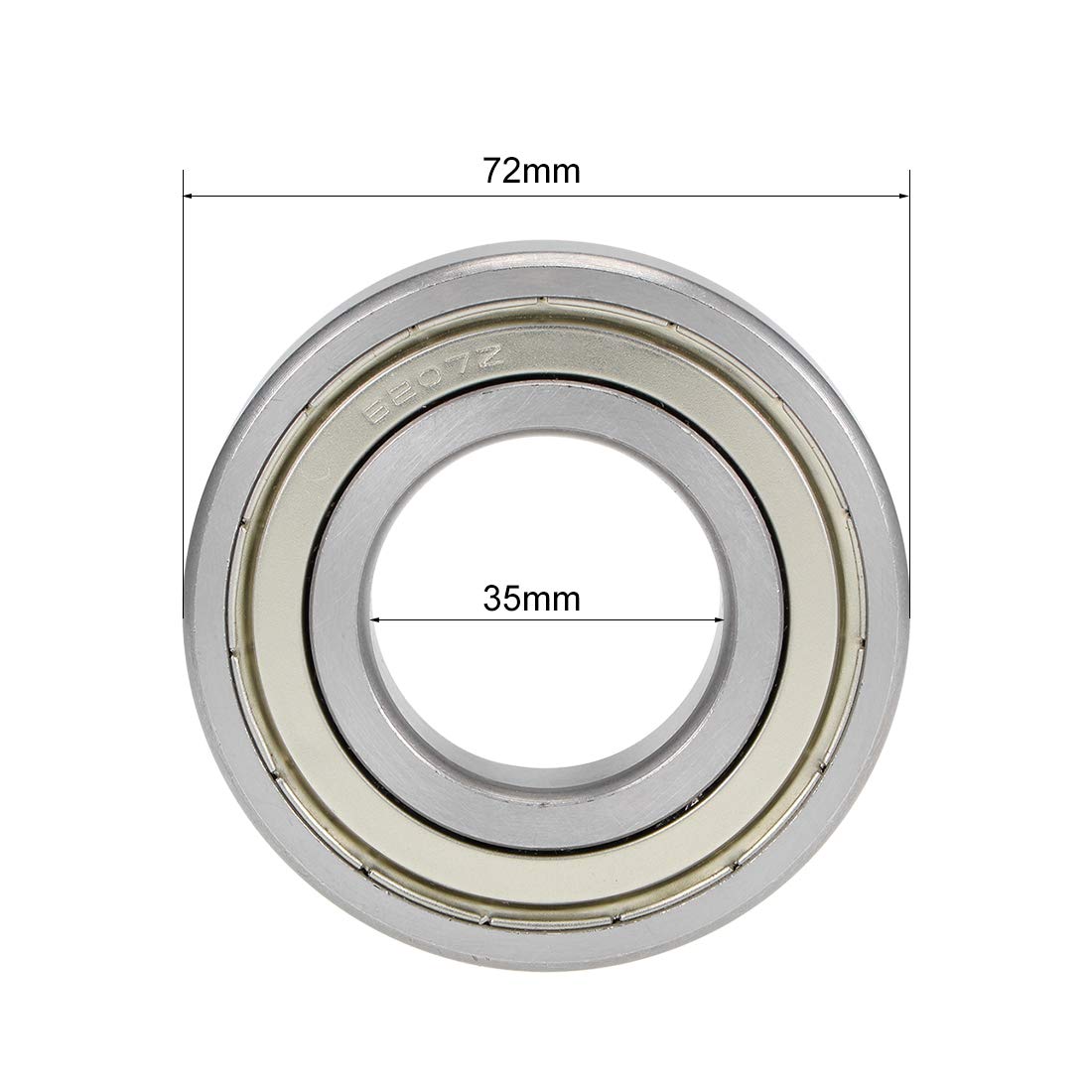 uxcell 6207ZZ Deep Groove Ball Bearings Z2 35mm X 72mm X 17mm Double Shielded Carbon Steel