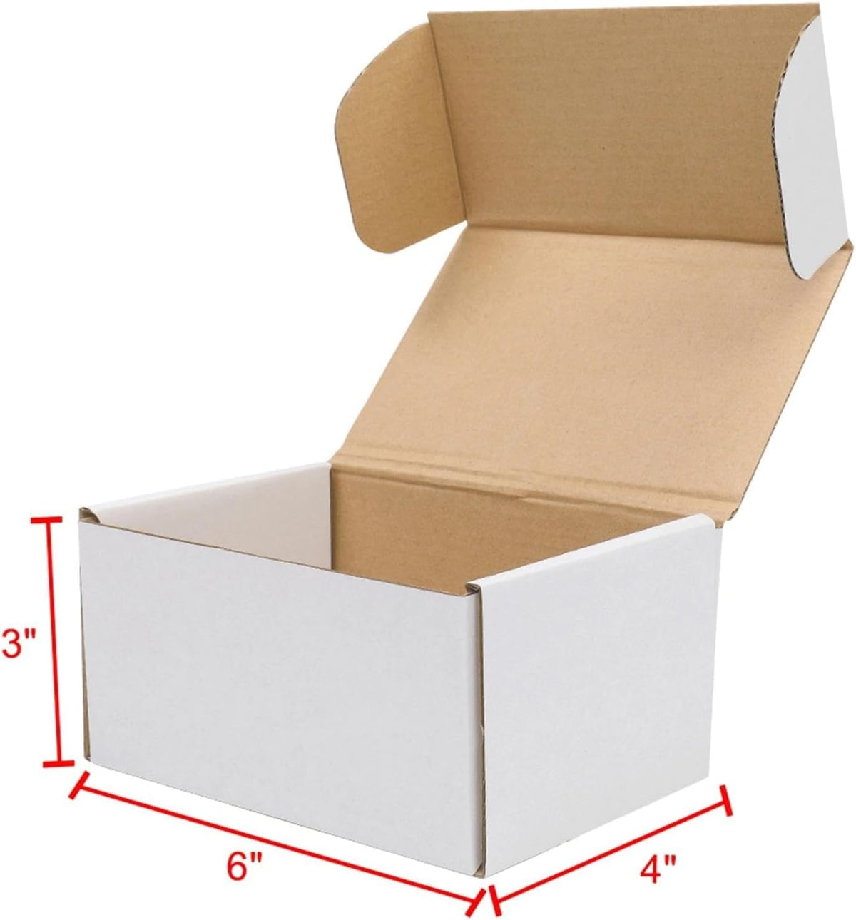 50 Packs Shipping Boxes, 6x4x3", White