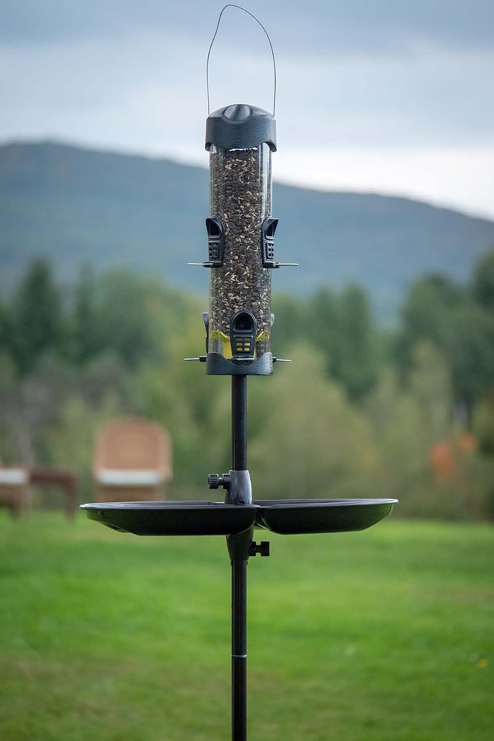 Mega 600 Bird Feeder – Large Capacity Tube Feeder for Wild Birds, 6 Feeding Ports, 4 lb Seed Capacity, Easy to Clean