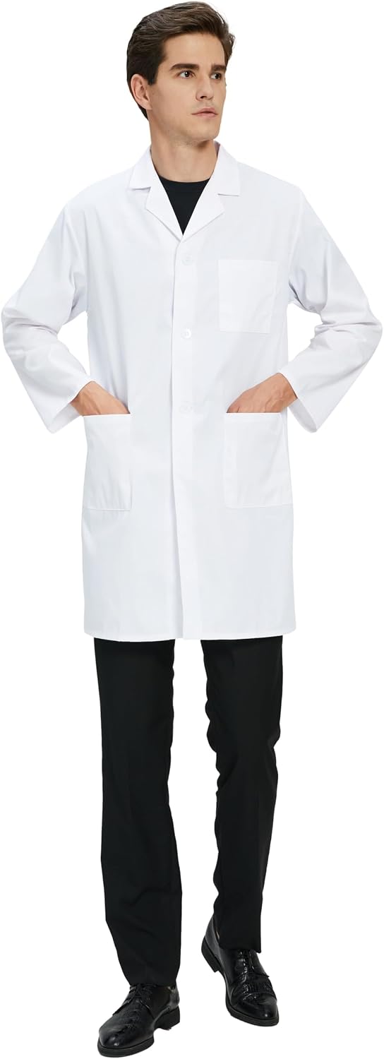Lab Coat for Men, Medical Coat for Doctor Nurse Student Science