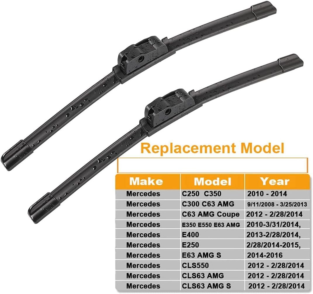 2 wipers Replacement For Benz 2008-2014 W207 W212 W218 W204 Class C250 C300 C350 C63 AMG W218 C218 CLS550 CLS63 AMG