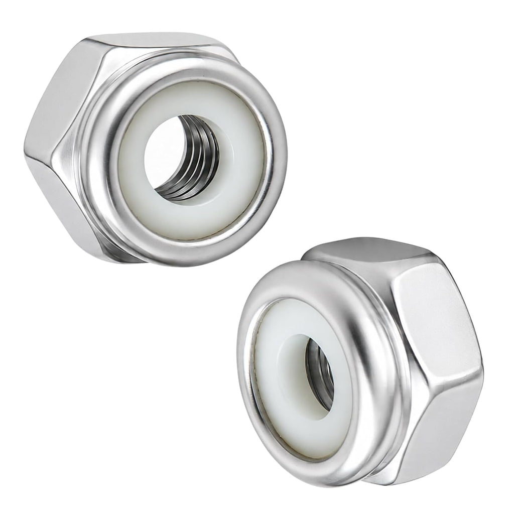 #10-24 Nylon Insert Locknuts,Type 316 Stainless Steel Coarse Thread Hex Nut