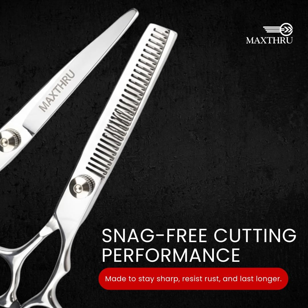 Hair Cutting Scissors & Thinning Shears Kit, Professional Stainless Steel Hair Scissors Set, Razor Sharp Barber