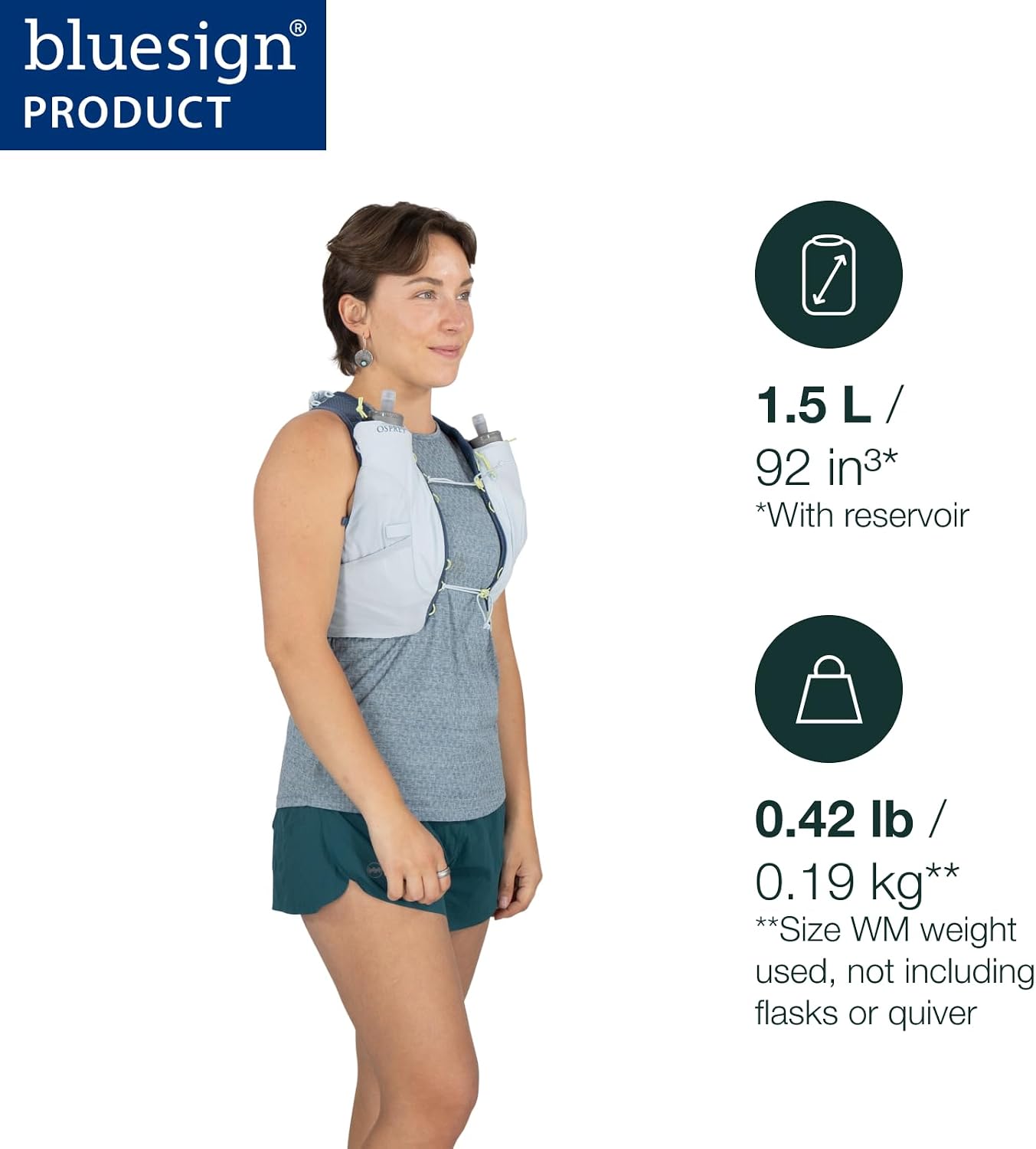 Dyna 1.5L Women's Running Hydration Vest with Hydraulics Soft Flasks