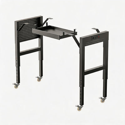 Heavy Duty Workbench Legs, 1500 LBS Load Metal Standing Desk Legs Height Adjustable 27.5“ to 40.5”, Features Lockable