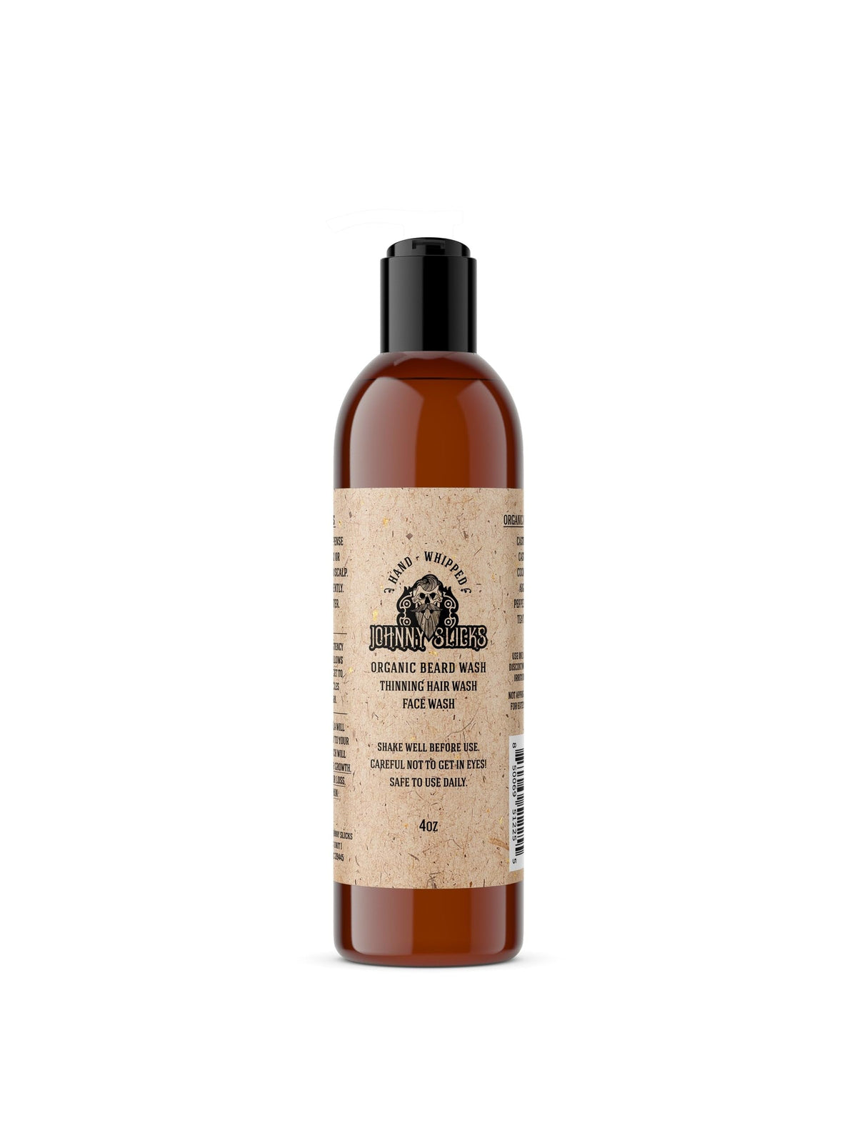 Organic Hand Whipped Beard Wash, Rugged Scent, 4 oz