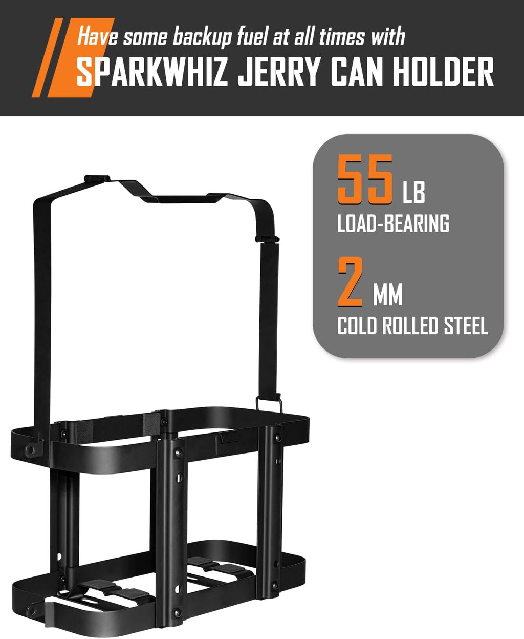 Jerry Can Holder Mount | 5 Gallon / 20 Liter Steel Jerry Can Bracket Mounts