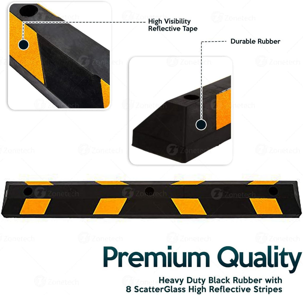 Parking Stopper for Garage Heavy Duty Rubber Parking Curb Stops 72” Garage Parking Stops Premium Quality Garage Wheel