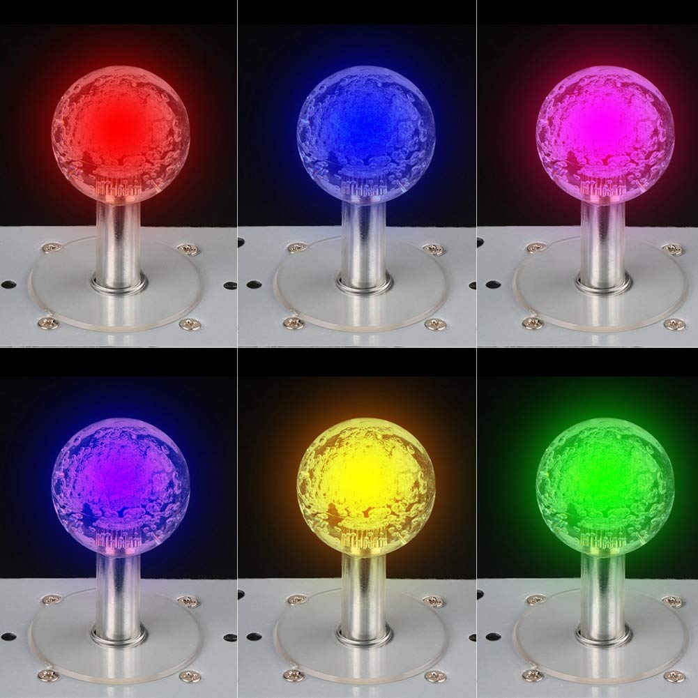 Led Joystick Arcade, Colorful Shinning Illuminated Joystick Switchable from 4 to 8 Way Operation for Video Game