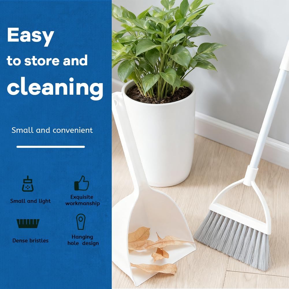 Small Broom and Dustpan Set, Household Mini Broom and Dustpan Set, Mini Broom and Cleaning Set Suitable for Various