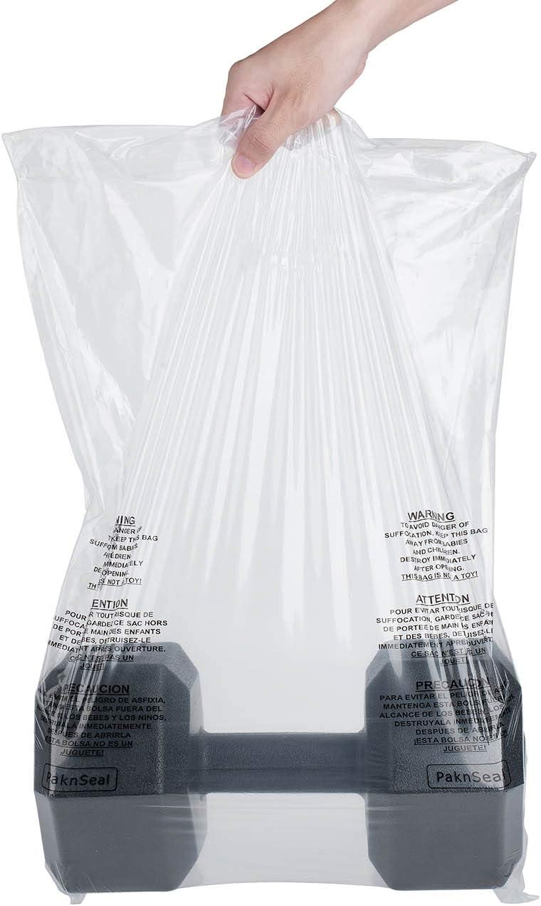 Clear 16x22 Self Seal Poly Bags, Suffocation Warning (100 Count)